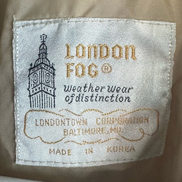 London Fog Vintage Cream Zip Jacket Blazer with Pockets size 40 Reg - Medium - Picture 11 of 11